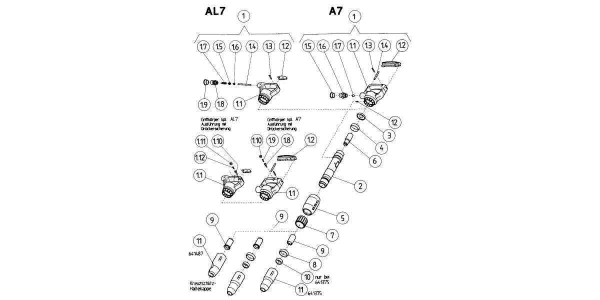 A7 Abbauhammer Explosionszeichnung